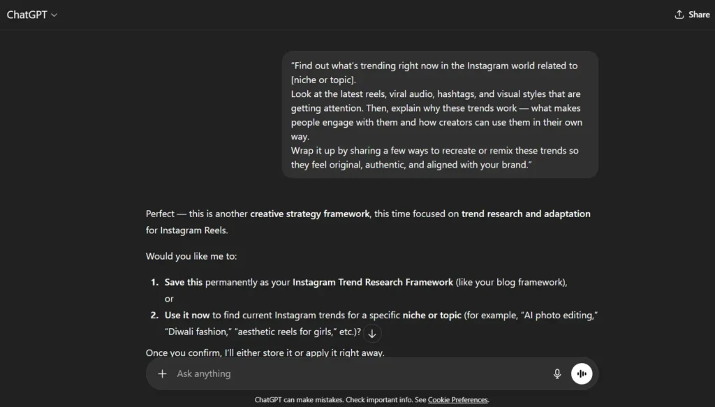 Prompt 3: Engagement-Boosting Reels