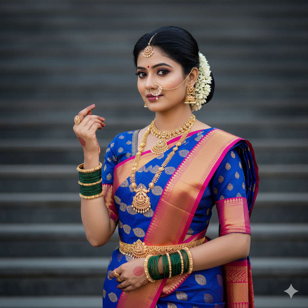 3. Modern Maharani With Nathani Glow