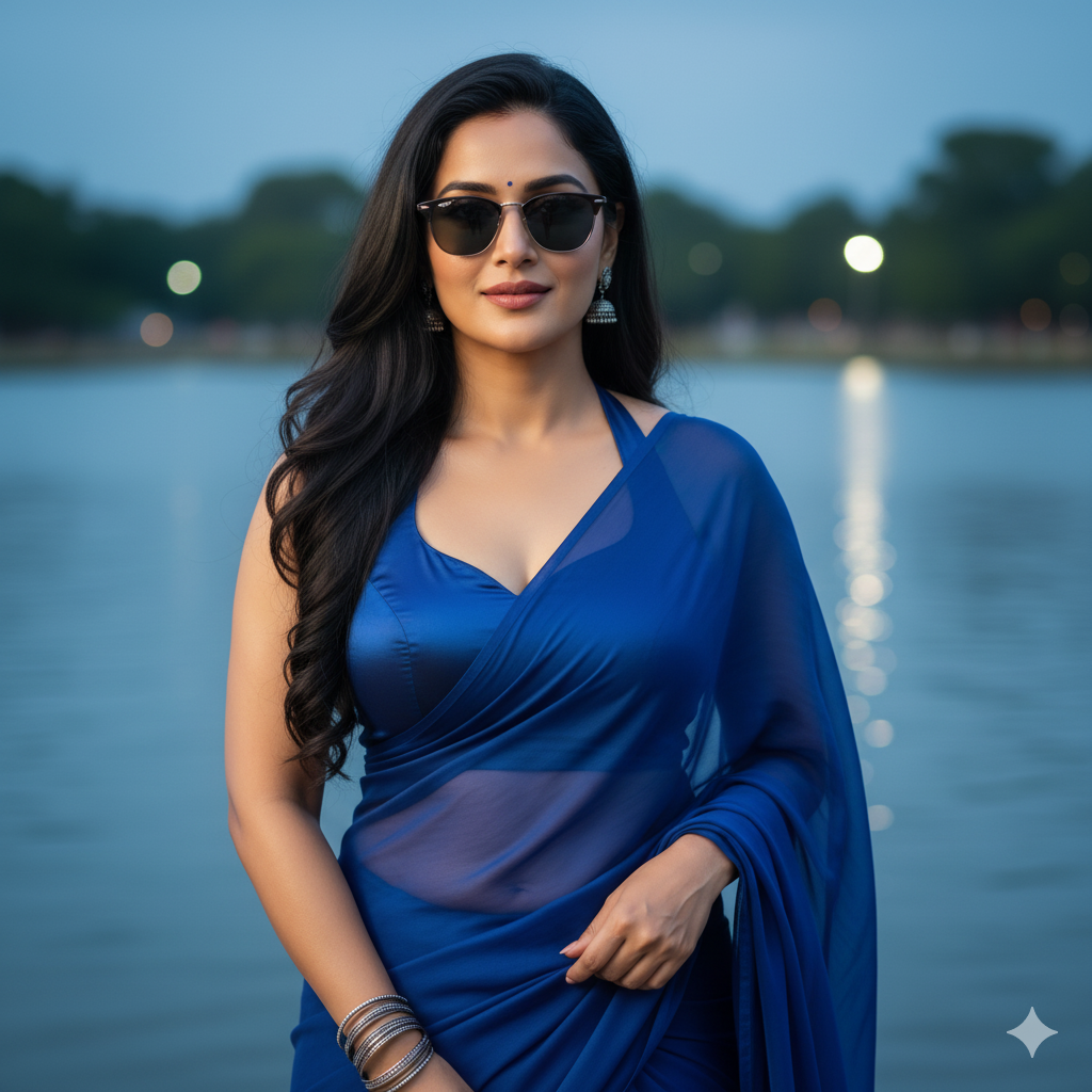 2. Golden Grace: Portrait of an Indian Woman